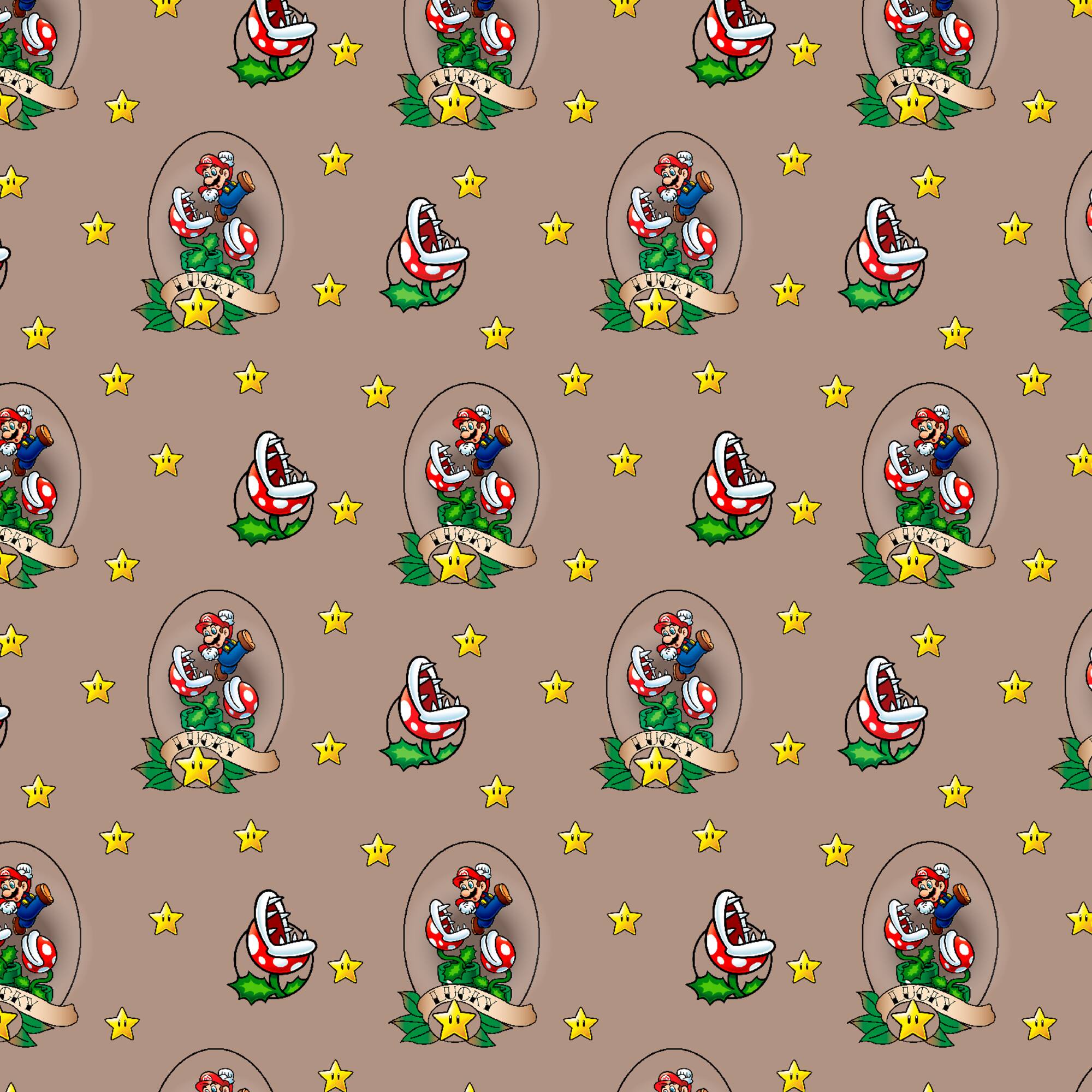 Nintendo® Super Mario Brown Lucky Mario Cotton Fabric